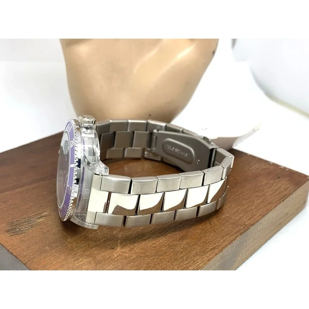Steve Madden Women's Watch SM/1037 Quartz Purple Dial Stainless Steel 40mm